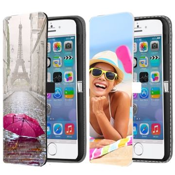 Iphone 5(S) en SE(2016) - Lav dit eget Tegnebogs Cover (Front Print)
