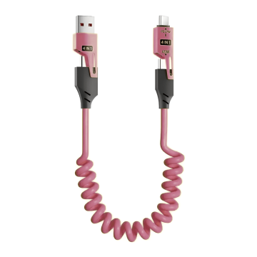 FlexCable 4-i-1 Opladerkabel - Pink